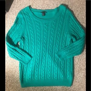 H&M green cable knit sweater